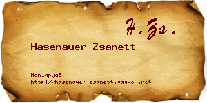 Hasenauer Zsanett névjegykártya